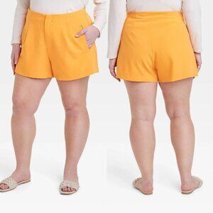 Size 16 - Womens High-Rise Tailored Shorts - A New Day - Orange